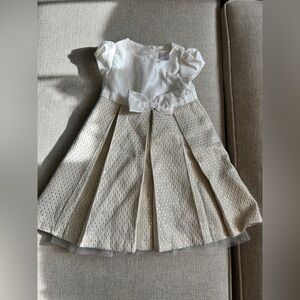 Gymboree White and Cream Formal Girls Dress